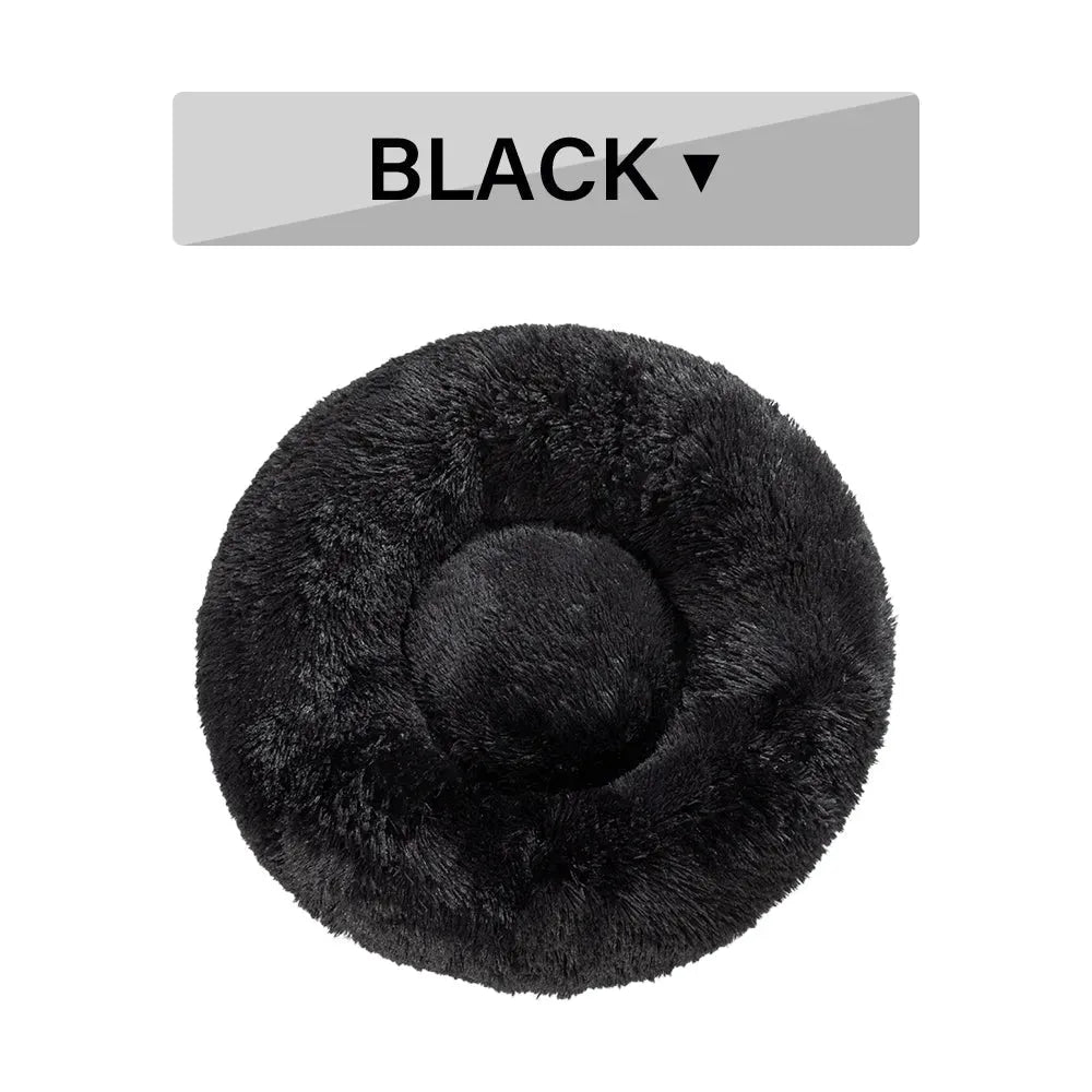 Fluffy Donut Dog Bed Warm Soft Long Plush Pet Cushion Dog House Cat Bed Washable Pet Sofa Mat Calming Samll Large Dog Beds - Bellarte Enchanté Fluffy Donut Dog Bed Warm Soft Long Plush Pet Cushion Dog House Cat Bed Washable Pet Sofa Mat Calming Samll Large Dog Beds